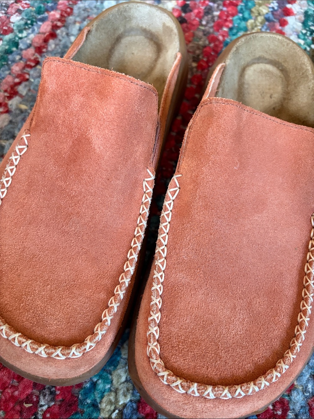Birkenstock Tatami Soft Peach/Coral Suede Leather Clogs Size 39 - Picture 3 of 9